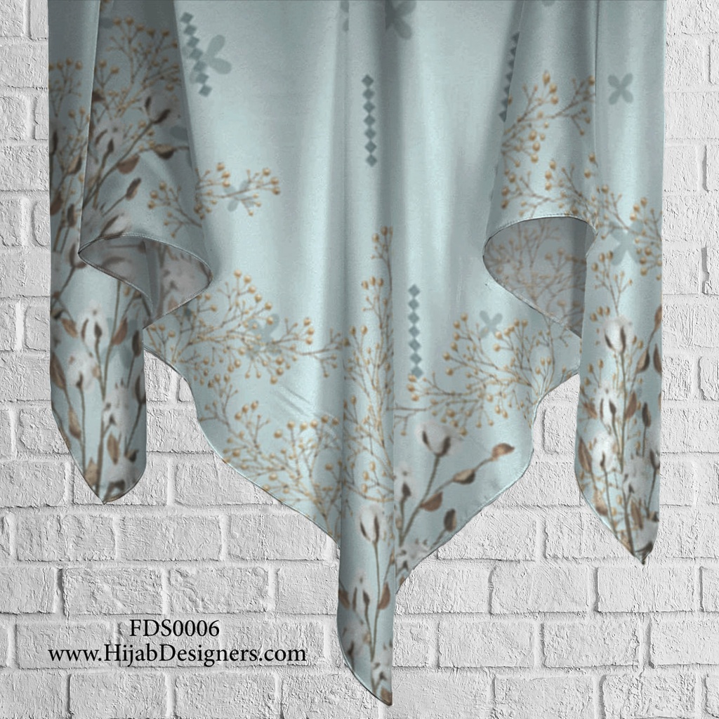 Tudung Bawal (Square Hijab) in FDS0006 (Cotton Voile Premium, Bidang 40" (Kids), Bawal Biasa (No Awning), Tak Tambah Nama, Taknak Giftcard)
