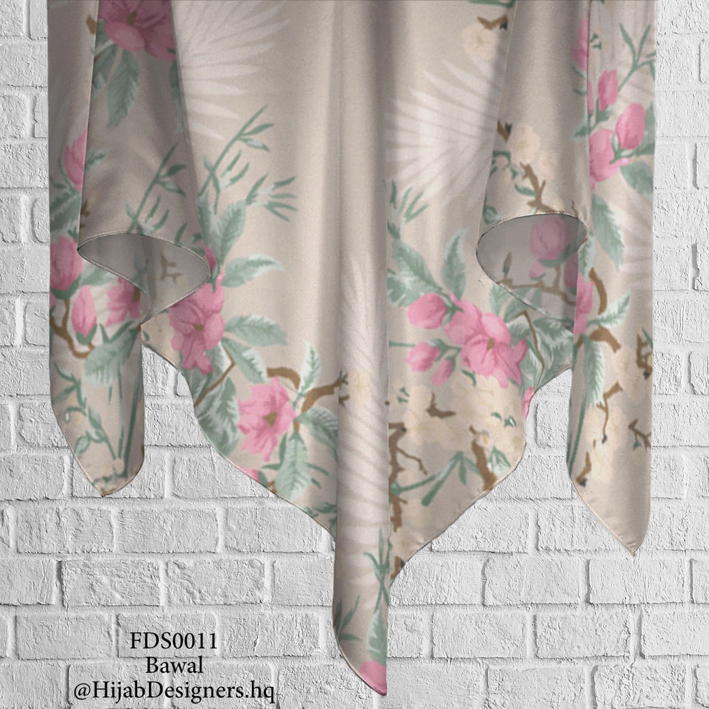 Tudung Bawal (Square Hijab) in FDS0011 (Cotton Voile Premium, Bidang 40" (Kids), Bawal Biasa (No Awning), Tak Tambah Nama, Taknak Giftcard)