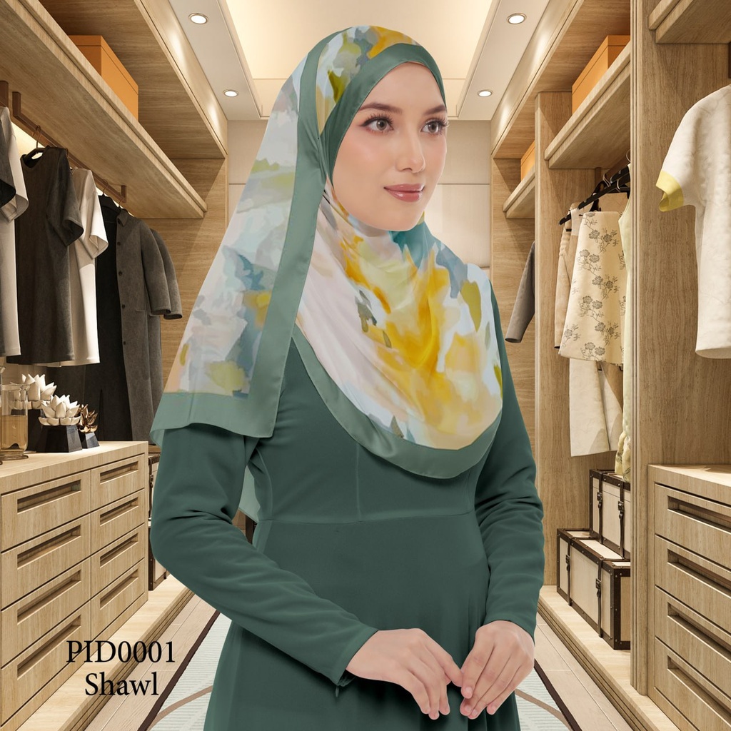 Tudung Shawl in PID0001 (Standard 1.8m x 0.7m, Chiffon Babydoll, Tak Tambah Nama, Taknak Giftcard)