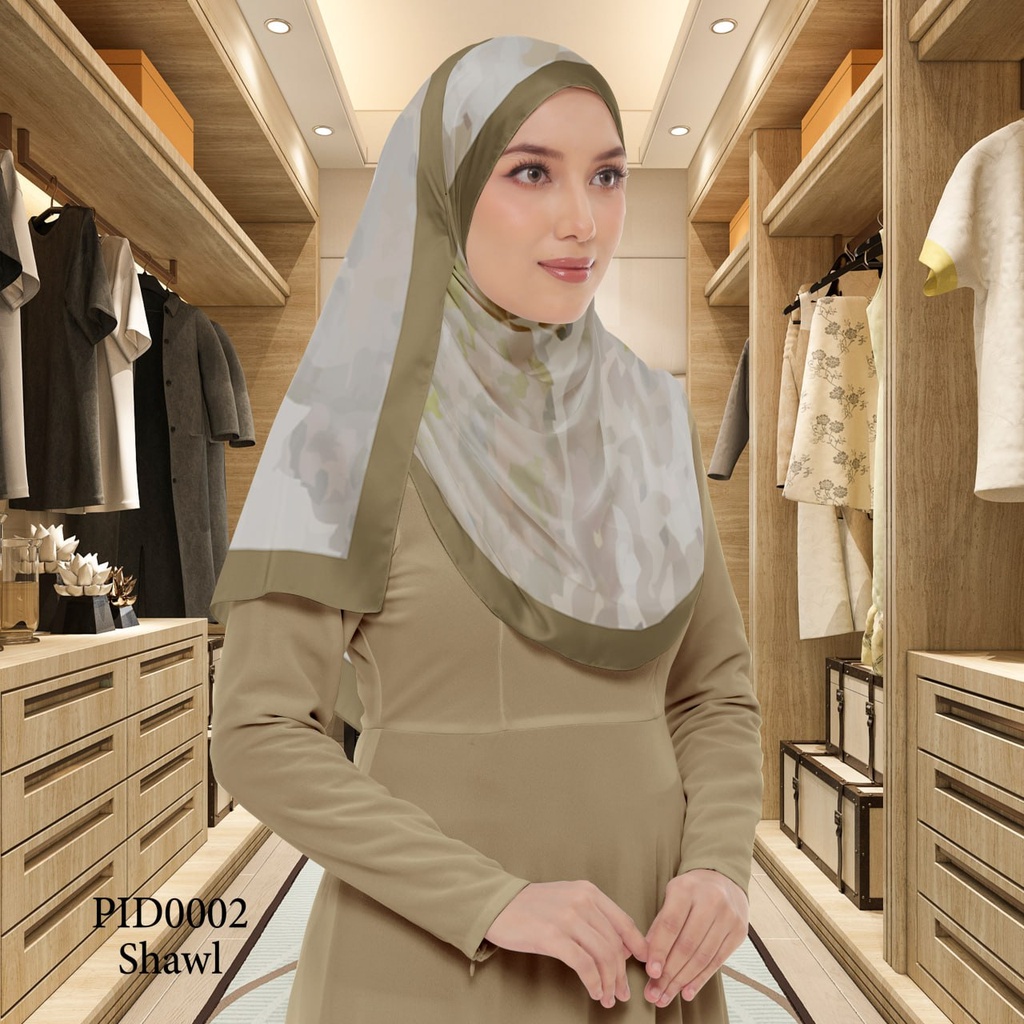 Tudung Shawl in PID0002 (Standard 1.8m x 0.7m, Chiffon Babydoll, Tak Tambah Nama, Taknak Giftcard)