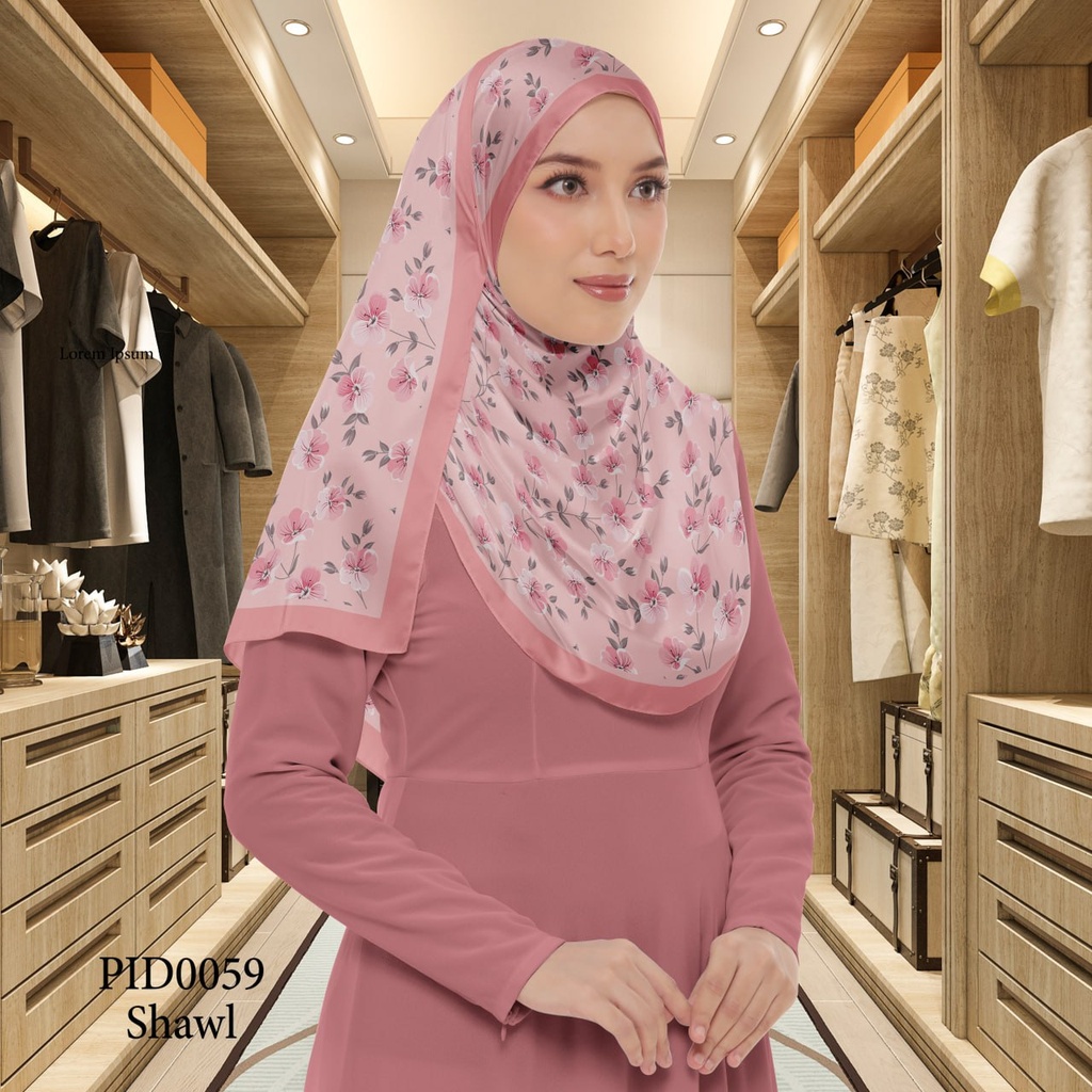 Tudung Shawl in PID0059 (Standard 1.8m x 0.7m, Chiffon Babydoll, Tak Tambah Nama, Taknak Giftcard)