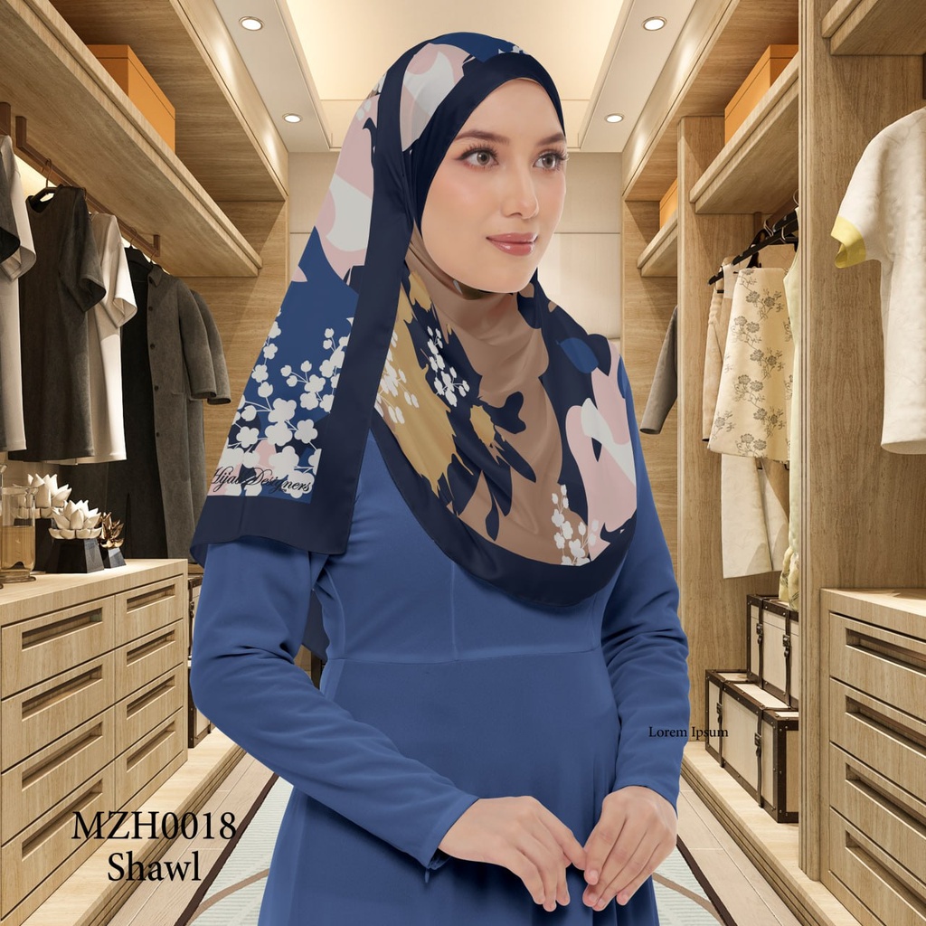 Tudung Shawl in MZH0018 (Standard 1.8m x 0.7m, Chiffon Babydoll, Tak Tambah Nama, Taknak Giftcard)
