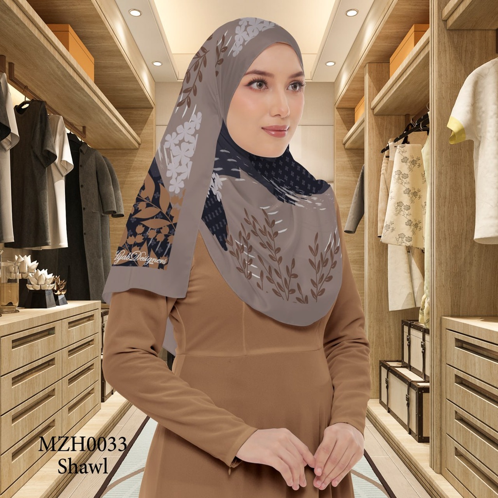 Tudung Shawl in MZH0033 (Standard 1.8m x 0.7m, Chiffon Babydoll, Tak Tambah Nama, Taknak Giftcard)
