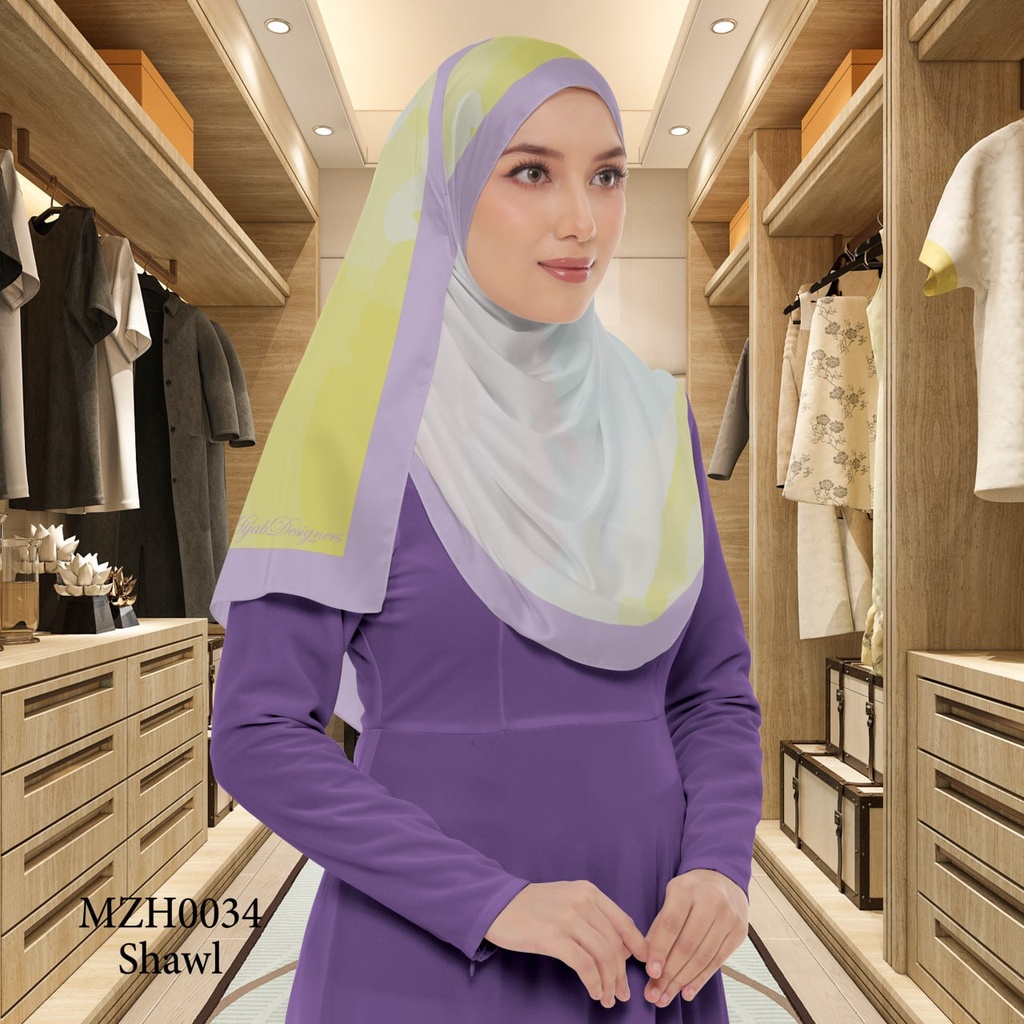 Tudung Shawl in MZH0034 (Standard 1.8m x 0.7m, Chiffon Babydoll, Tak Tambah Nama, Taknak Giftcard)