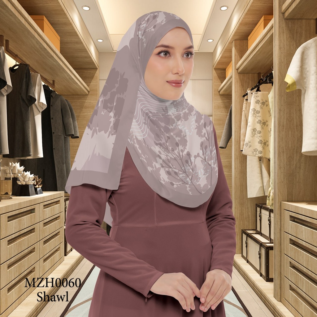 Tudung Shawl in MZH0060 (Standard 1.8m x 0.7m, Chiffon Babydoll, Tak Tambah Nama, Taknak Giftcard)