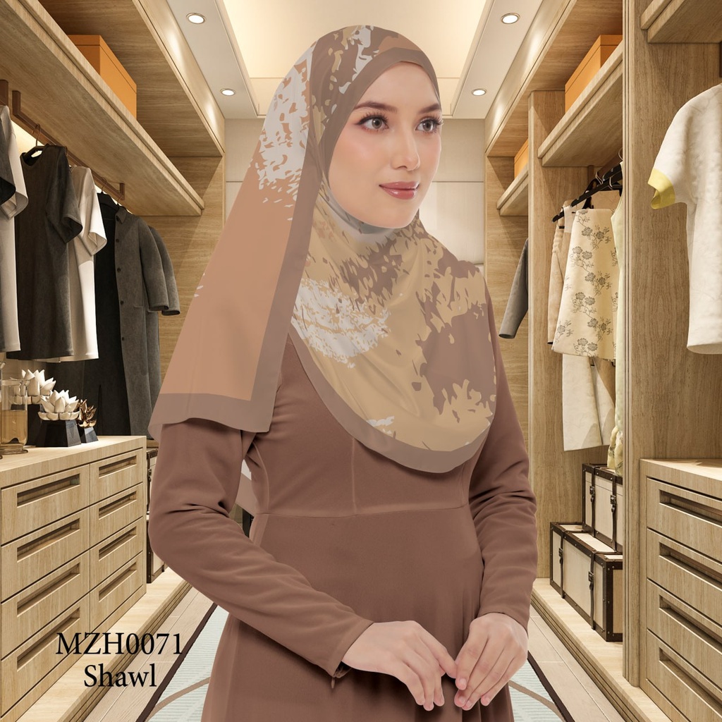 Tudung Shawl in MZH0071 (Standard 1.8m x 0.7m, Chiffon Babydoll, Tak Tambah Nama, Taknak Giftcard)