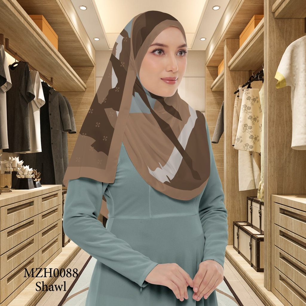Tudung Shawl in MZH0088 (Standard 1.8m x 0.7m, Chiffon Babydoll, Tak Tambah Nama, Taknak Giftcard)