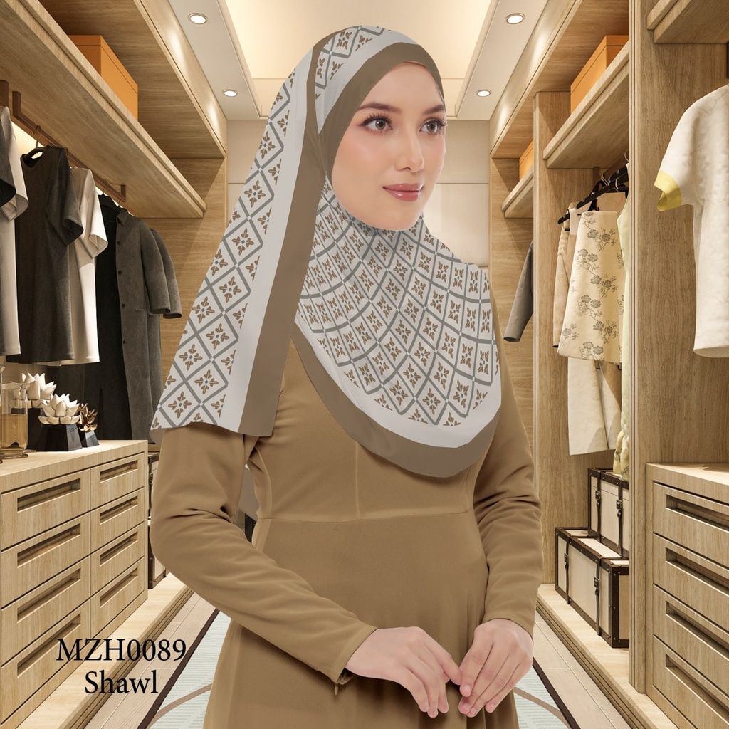 Tudung Shawl in MZH0089 (Standard 1.8m x 0.7m, Chiffon Babydoll, Tak Tambah Nama, Taknak Giftcard)