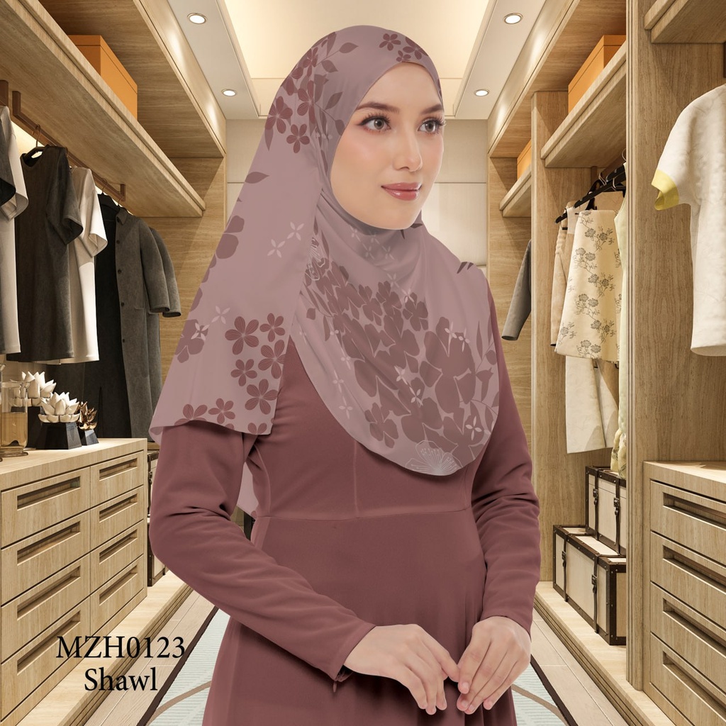 Tudung Shawl in MZH0123 (Standard 1.8m x 0.7m, Chiffon Babydoll, Tak Tambah Nama, Taknak Giftcard)