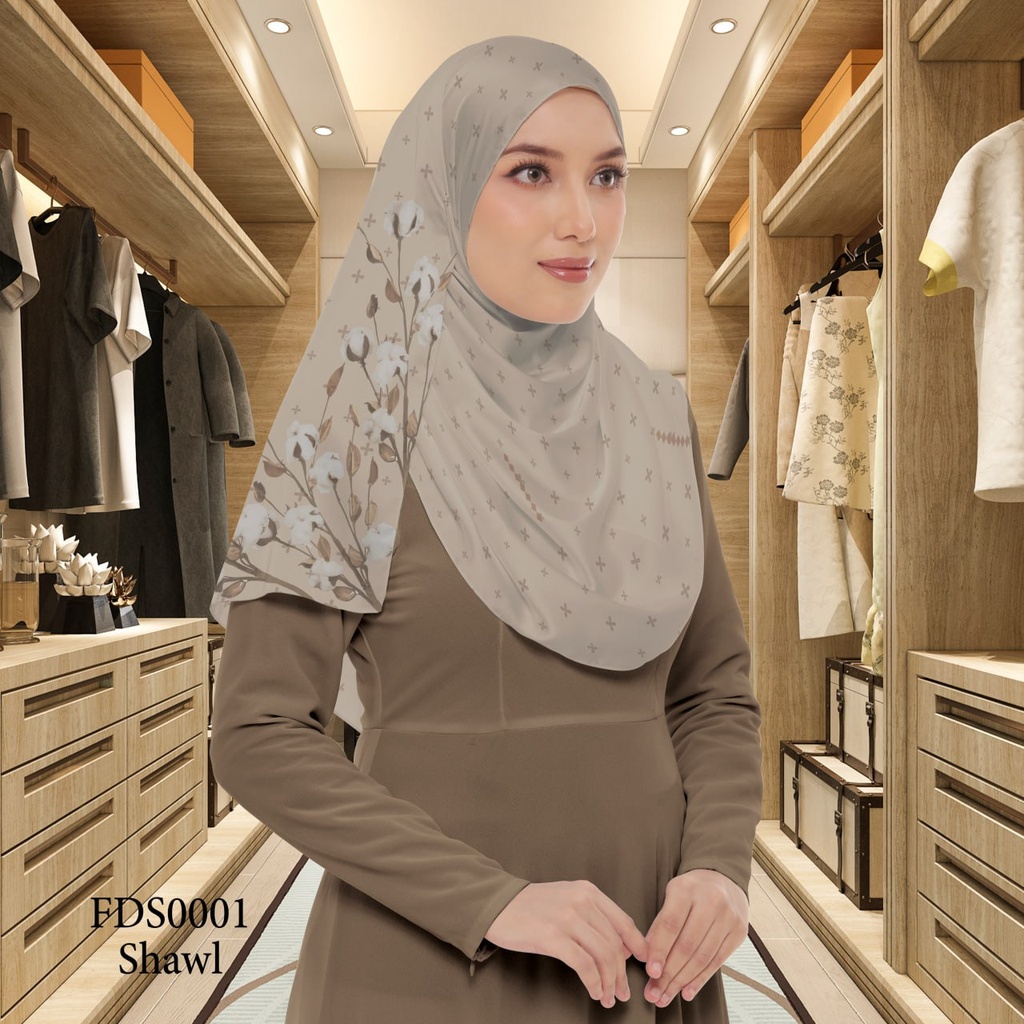 Tudung Shawl in FDS0001 (Standard 1.8m x 0.7m, Chiffon Babydoll, Tak Tambah Nama, Taknak Giftcard)