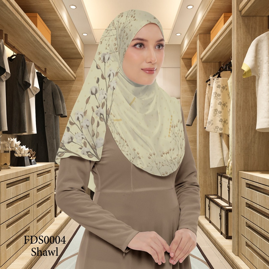Tudung Shawl in FDS0004 (Standard 1.8m x 0.7m, Chiffon Babydoll, Tak Tambah Nama, Taknak Giftcard)