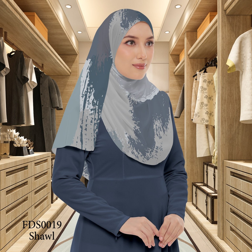Tudung Shawl in FDS0019 (Standard 1.8m x 0.7m, Chiffon Babydoll, Tak Tambah Nama, Taknak Giftcard)