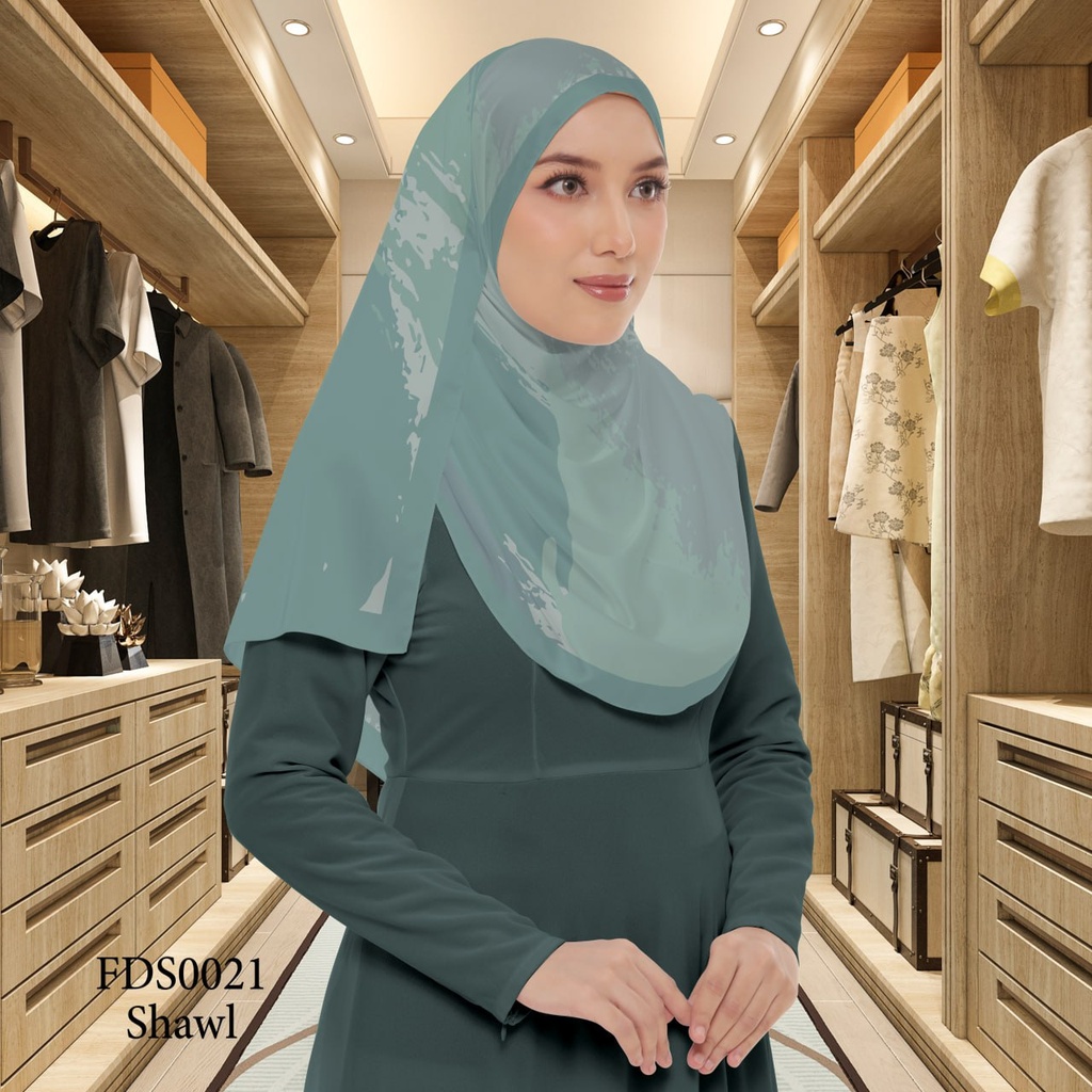 Tudung Shawl in FDS0021 (Standard 1.8m x 0.7m, Chiffon Babydoll, Tak Tambah Nama, Taknak Giftcard)