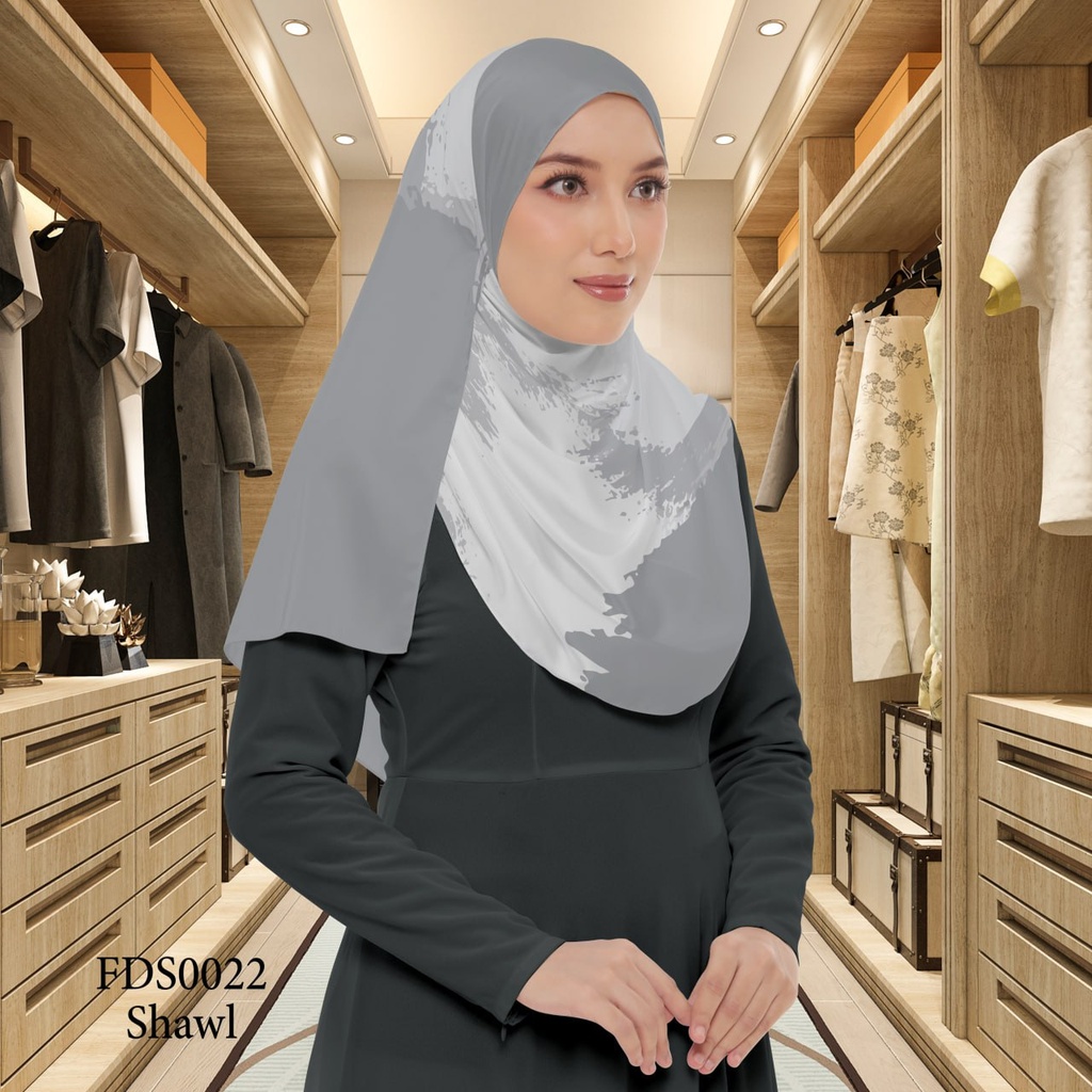 Tudung Shawl in FDS0022 (Standard 1.8m x 0.7m, Chiffon Babydoll, Tak Tambah Nama, Taknak Giftcard)