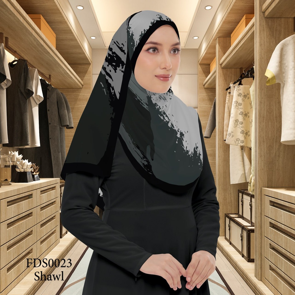 Tudung Shawl in FDS0023 (Standard 1.8m x 0.7m, Chiffon Babydoll, Tak Tambah Nama, Taknak Giftcard)