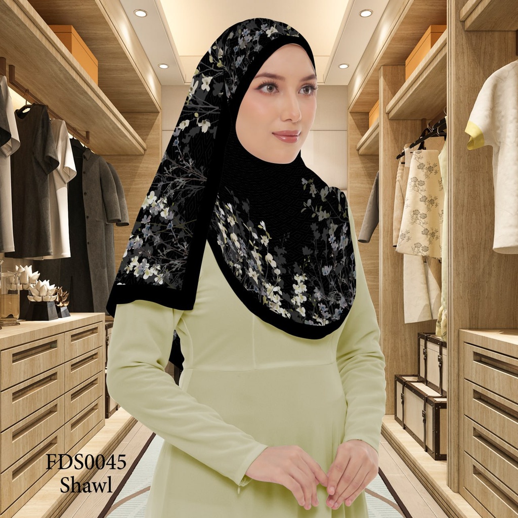 Tudung Shawl in FDS0045 (Standard 1.8m x 0.7m, Chiffon Babydoll, Tak Tambah Nama, Taknak Giftcard)