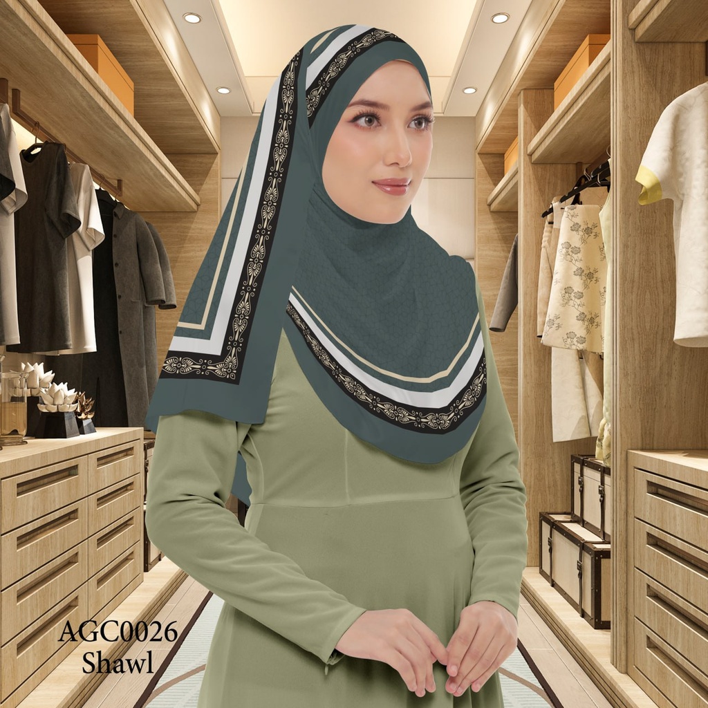 Tudung Shawl in AGC0026 (Standard 1.8m x 0.7m, Chiffon Babydoll, Tak Tambah Nama, Taknak Giftcard)