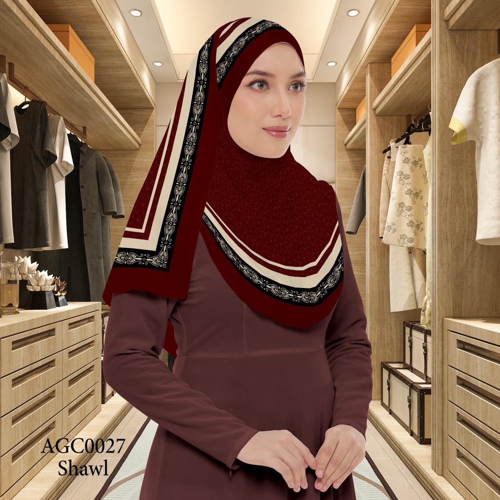Tudung Shawl in AGC0027 (Standard 1.8m x 0.7m, Chiffon Babydoll, Tak Tambah Nama, Taknak Giftcard)