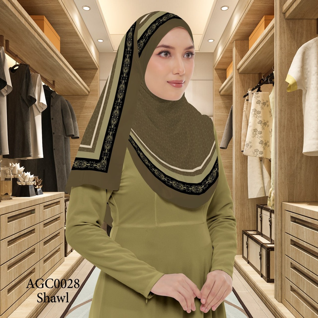 Tudung Shawl in AGC0028 (Standard 1.8m x 0.7m, Chiffon Babydoll, Tak Tambah Nama, Taknak Giftcard)