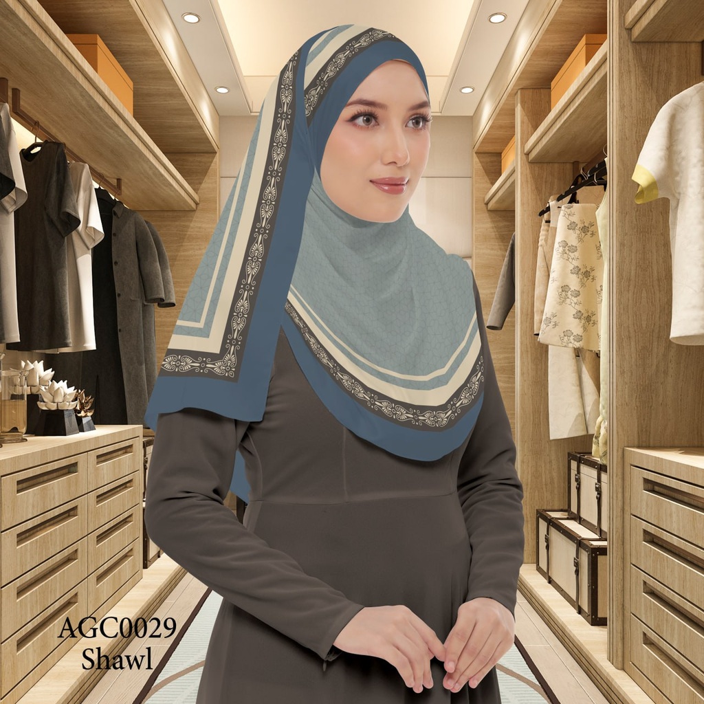 Tudung Shawl in AGC0029 (Standard 1.8m x 0.7m, Chiffon Babydoll, Tak Tambah Nama, Taknak Giftcard)