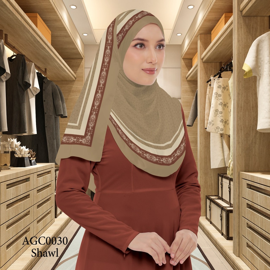 Tudung Shawl in AGC0030 (Standard 1.8m x 0.7m, Chiffon Babydoll, Tak Tambah Nama, Taknak Giftcard)