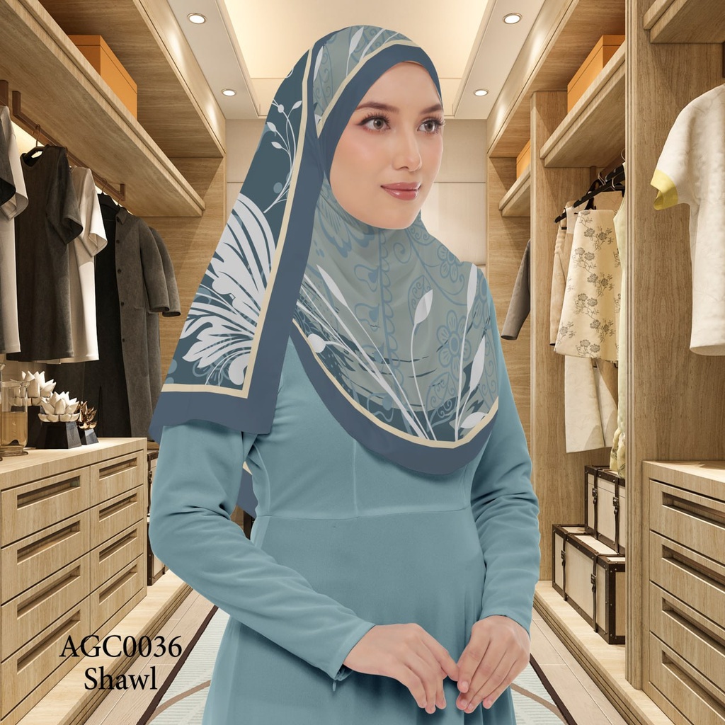 Tudung Shawl in AGC0036 (Standard 1.8m x 0.7m, Chiffon Babydoll, Tak Tambah Nama, Taknak Giftcard)