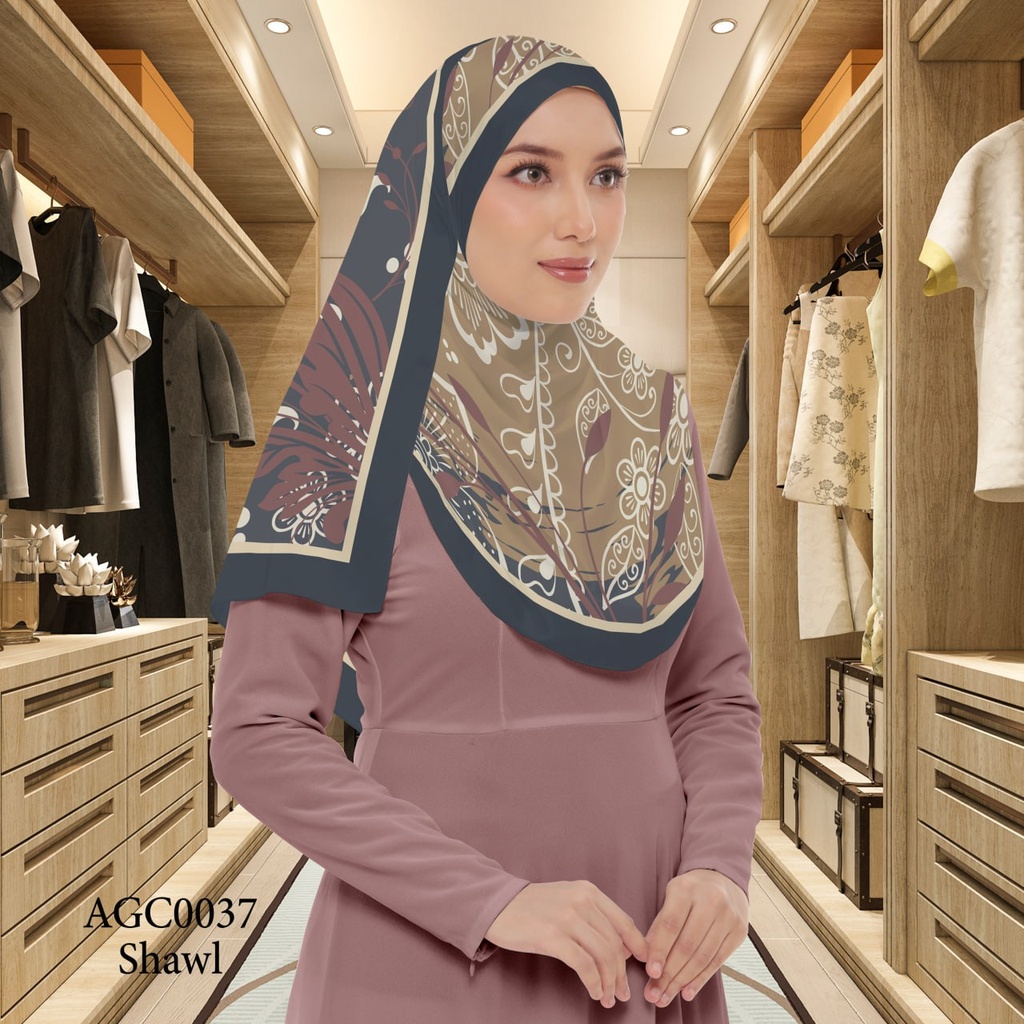 Tudung Shawl in AGC0037 (Standard 1.8m x 0.7m, Chiffon Babydoll, Tak Tambah Nama, Taknak Giftcard)