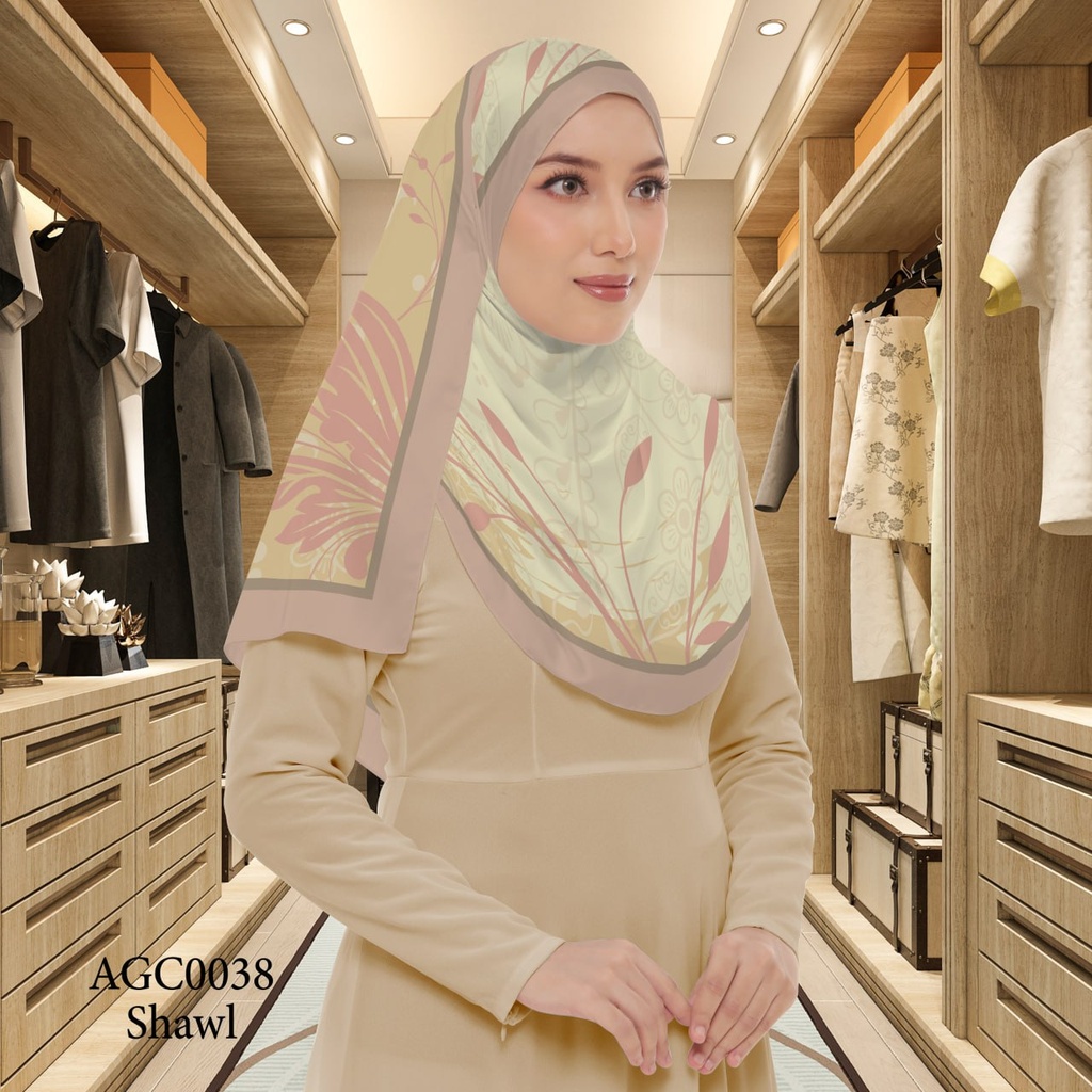Tudung Shawl in AGC0038 (Standard 1.8m x 0.7m, Chiffon Babydoll, Tak Tambah Nama, Taknak Giftcard)
