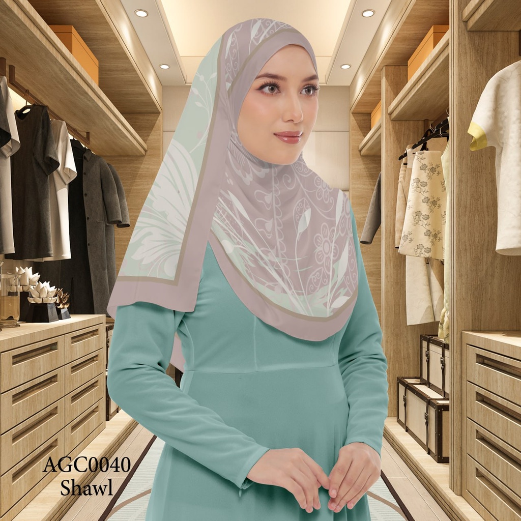 Tudung Shawl in AGC0040 (Standard 1.8m x 0.7m, Chiffon Babydoll, Tak Tambah Nama, Taknak Giftcard)