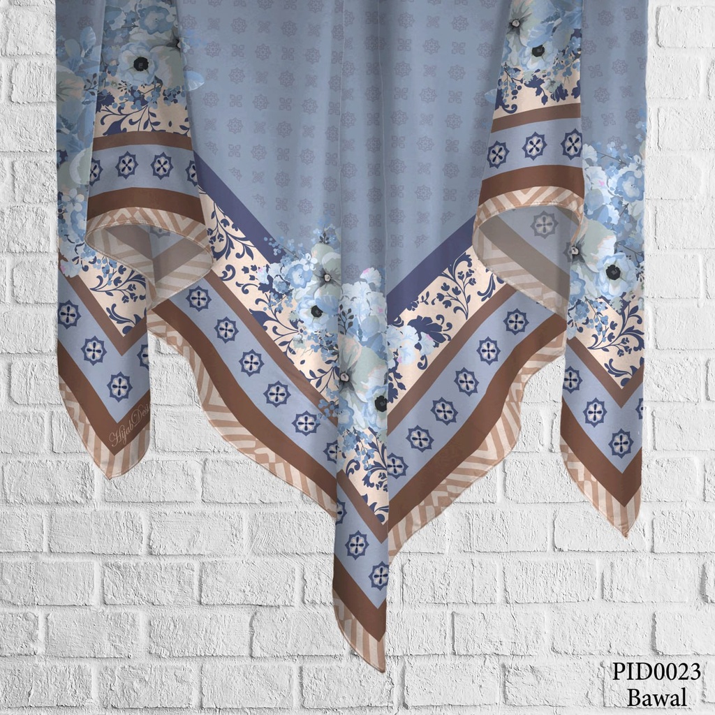 Tudung Bawal (Square Hijab) in PID0023 (Cotton Voile Premium, Bidang 40" (Kids), Bawal Biasa (No Awning), Tak Tambah Nama, Taknak Giftcard)