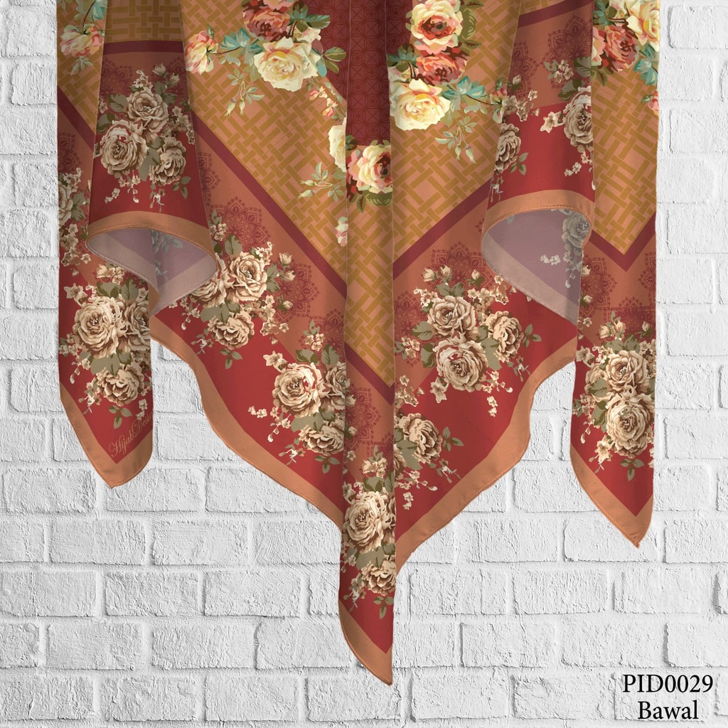 Tudung Bawal (Square Hijab) in PID0029 (Cotton Voile Premium, Bidang 40" (Kids), Bawal Biasa (No Awning), Tak Tambah Nama, Taknak Giftcard)