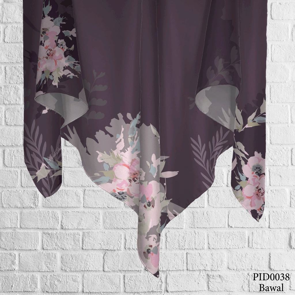 Tudung Bawal (Square Hijab) in PID0038 (Cotton Voile Premium, Bidang 40" (Kids), Bawal Biasa (No Awning), Tak Tambah Nama, Taknak Giftcard)