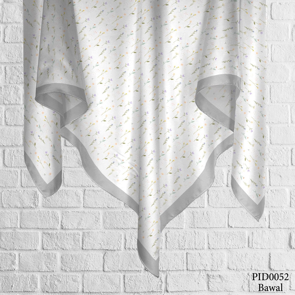 Tudung Bawal (Square Hijab) in PID0052 (Cotton Voile Premium, Bidang 40" (Kids), Bawal Biasa (No Awning), Tak Tambah Nama, Taknak Giftcard)