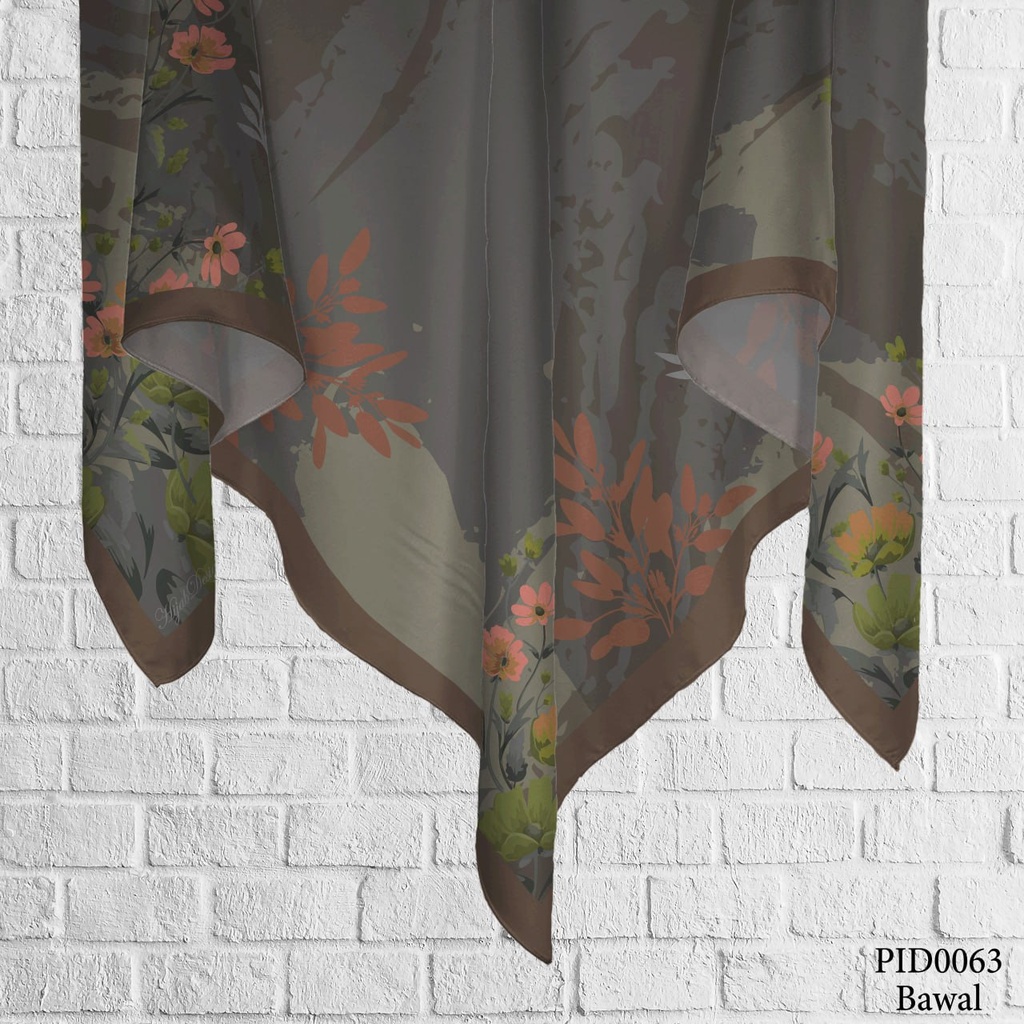 Tudung Bawal (Square Hijab) in PID0063 (Cotton Voile Premium, Bidang 40" (Kids), Bawal Biasa (No Awning), Tak Tambah Nama, Taknak Giftcard)