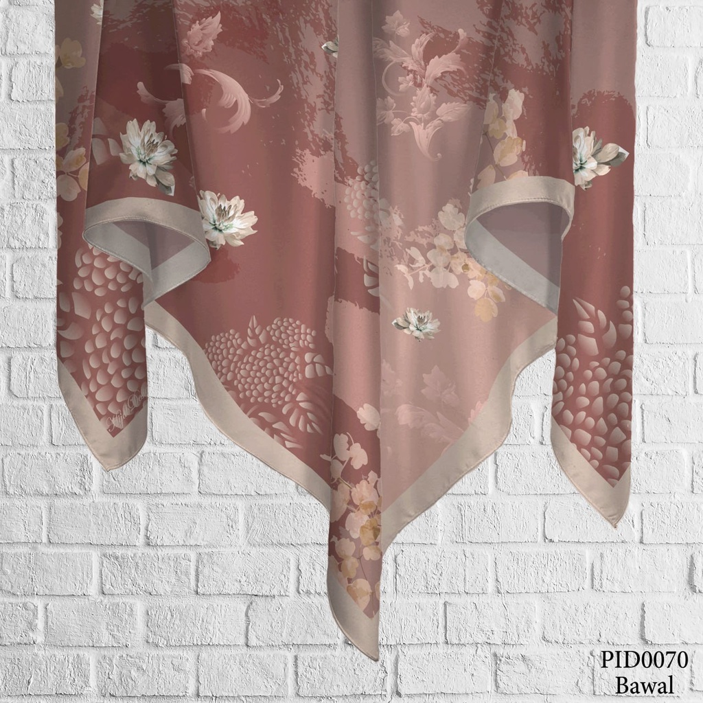 Tudung Bawal (Square Hijab) in PID0070 (Cotton Voile Premium, Bidang 40" (Kids), Bawal Biasa (No Awning), Tak Tambah Nama, Taknak Giftcard)